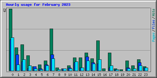 Hourly usage for February 2023